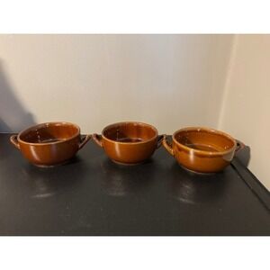 Boston Warehouse Crock‎ Brown Glaze Vintage 1993. Excellent Condition. Set Of 3.